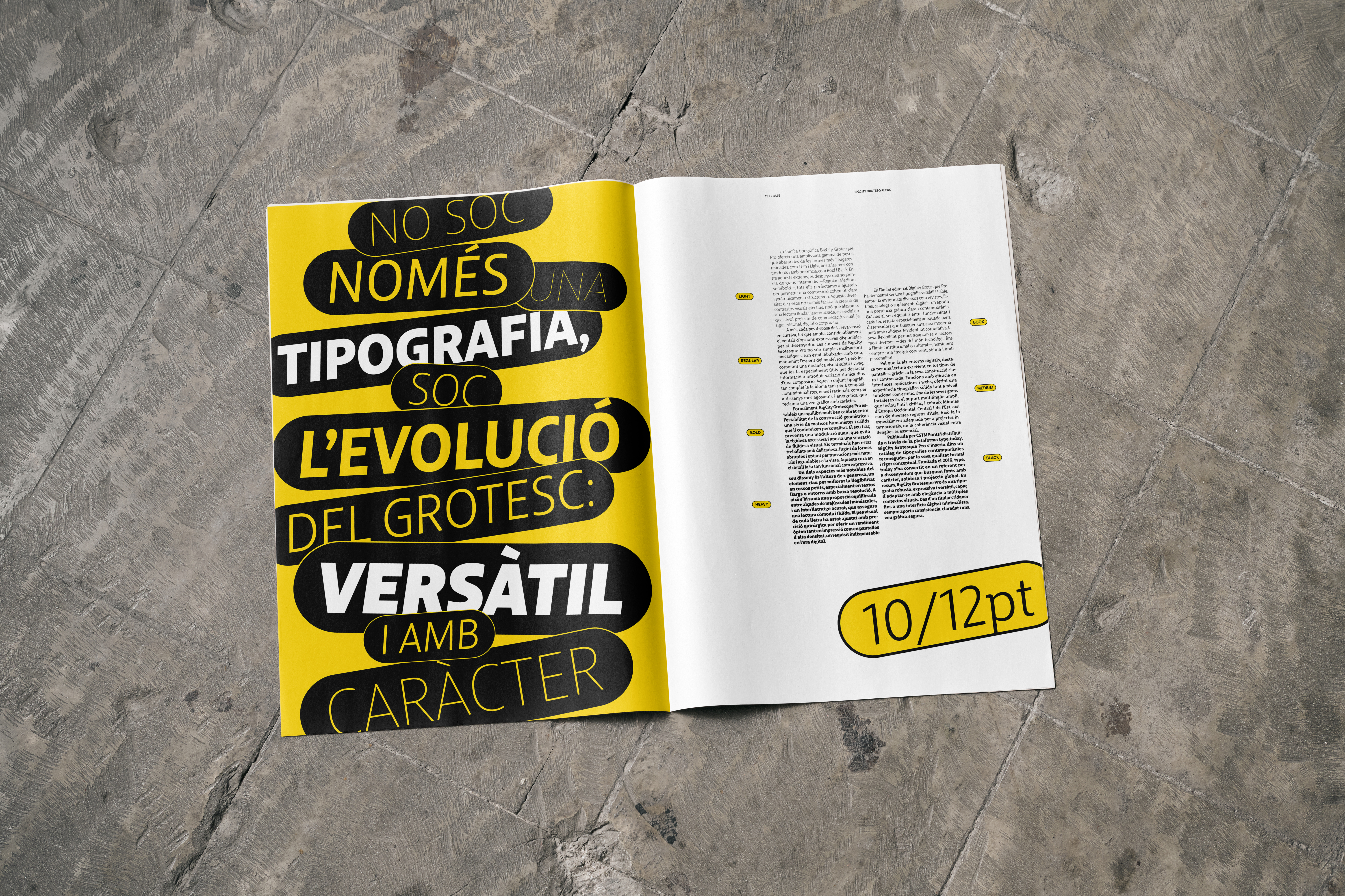 Espècimen de BigCity Grotesque Pro